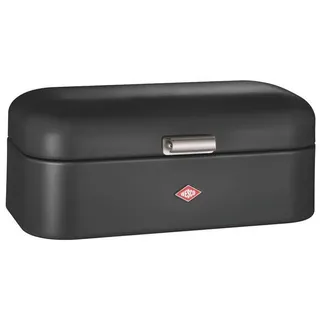 Brotkasten Grandy, Stahlblech, Klappdeckel, 42 x 22 x 17cm, schwarz matt