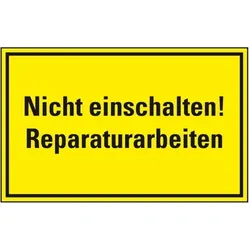 Schild I Warnschild Nicht einschalten! Reparaturarbeiten, Magnetfolie, 120x200mm