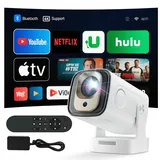 Videoprojektor 1080P Mini Projektor 4 K, Videoprojektor Android 11 WiFi 6/BT 5.4 für Telefon/PC/Lap/Stick, HDMI Heimkino Netflix zertifiziert & Electric Focus