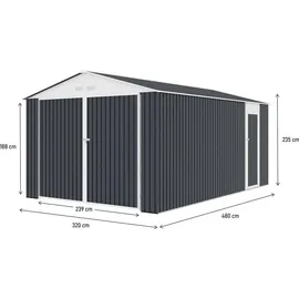 Habitat et Jardin Metallgarage Houston 15,36 m2 - Anthrazit