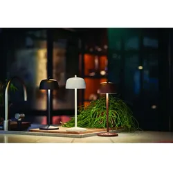 Zafferano CIRCE Schwarze LED-Tischleuchte, wiederaufladbar und dimmbar