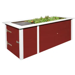 Weka Profi-Hochbeet 669 mit Stauraum und Ablage - schwedenrot