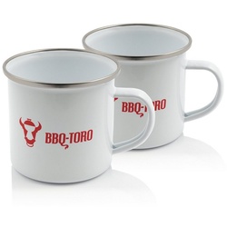 BBQ-Toro Tasse »BBQ-Toro Emaille Tasse (2 Stück), 350 ml, Emaill«, Stahl emailliert weiß 350.00 ml