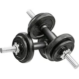 sportnow Hantelset 2er Set Kurzhanteln verstellbar bis 20 kg grau / schwarz