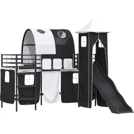 vidaXL Kinderloftbett Schwarz 90 x 190 cm Metall
