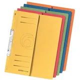 Herlitz Einhakhefter A4 mit 1/2 Vorderdeckel und kaufmännischer Heftung, 5 Stück,Farbig Sortiert