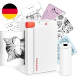 ORGBRO Mini Aufkleber Drucker, X3 Tragbarer Bluetooth Thermodrucker Fotodrucker