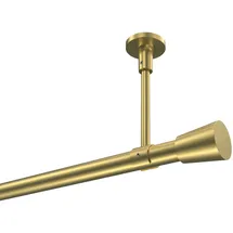 Interdeco GARDINENSTANGE Sonette Sitra 400 cm (geteilt in 2 x 200 cm), 1-läufig, 20 mm Ø Messing-Optik