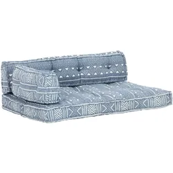 vidaXL Palettensofa-Auflage Indigo Stoff Patchwork