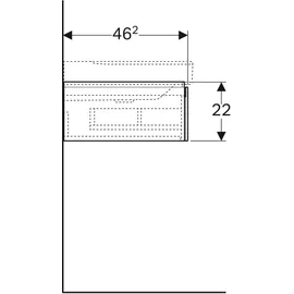 Geberit Xeno2 88x22x46,2cm, m La., m Abl, m/greige
