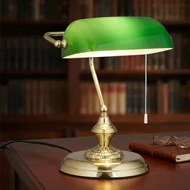 Relaxdays Bankerlampe Grün