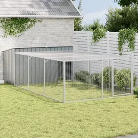 vidaXL Hundehütte mit Dach Anthrazit 153x91x110 cm Verzinkter Stahl