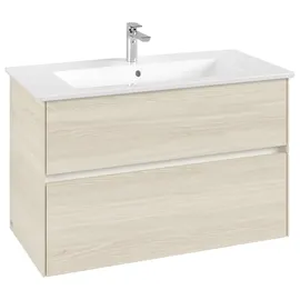 Villeroy & Boch V&B Waschtischunterschrank Collaro 96,1x61x48cm, WT mittig, white oak