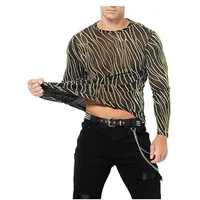 Casey Kevin Netzshirt Herren Transparent Kurzarm Sexy Mesh S