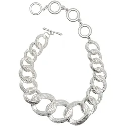 Kette mit Anhänger "GlamChain", Damen, Gr. one size, Metall, silber (silbern), COLLEZIONE ALESSANDRO, Basic, Halsketten, Statementkette mit großen Gliedern