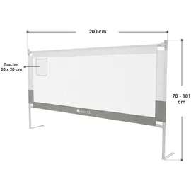 Juskys Baby Bettgitter Jaron - höhenverstellbar, kombinierbar & Bett Rausfallschutz - Grau