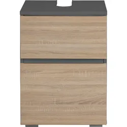 Waschbeckenunterschrank HOME AFFAIRE "Wisla", grau (anthrazit, eichefarben sonoma), B:40cm H:55cm T:35cm, Spanplatte, Schränke, Siphonausschnitt, Breite 40 cm, Höhe 55 cm
