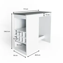 Vicco Bartisch ROSS Weiß Anthrazit Bartresen Stehtisch Tresentisch Bistrotisch