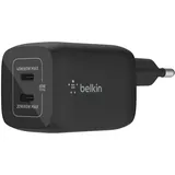 Belkin 65W Dual USB-C Ladegerät, Power Deliver, PPS schwarz,