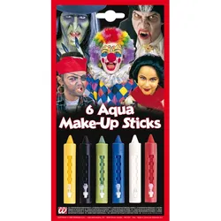 6 Bunte Aqua Make Up Sticks - OS