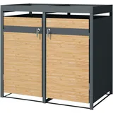 ML-Design Mülltonnenbox 2er Pflanzdach