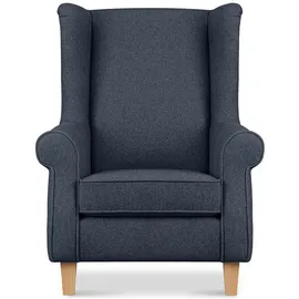 Konsimo Ohrensessel Miles Webstoff 82 x 105 x 97 cm Blau