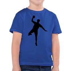 Shirtracer T-Shirt Handball Wurf Kinder Sport Kleidung blau 128 (7/8 Jahre)