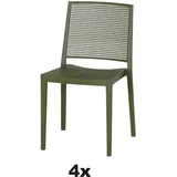 Siena Garden Stapelstuhl-Set Square 4-teilig Olive