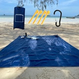 GooD ELEMENT, stranddecke 200x200, picknickdecke XXL, picknickdecke wasserdicht, liegematte Strand, stranddecke sandfrei sanddurchlässig, picknickdecke einfarbig, picknickdecke kleines packmaß