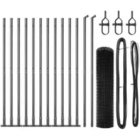 VidaXL Euro Zaun mit 13 Flanschpfosten 1,2x25 m verzinkter