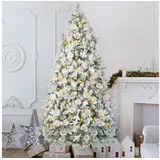 Vankel Künstlicher Weihnachtsbaum Tannenbaum mit beleuchtung, LED Christbaum, mit Schnee, mit licht, mit 1780 Spitzen und 600 Warm-Weißen LED, 235 cm mit Metallstand 235 cm