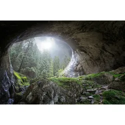 Fototapete PAPERMOON "Photo-Art ESMEE PREXUS, HÖHLE ZUM HIMMEL", bunt, B:3,50m L:2,60m, Vlies, Tapeten
