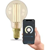 Calex Smart E14, P45, Gold Filament, warmweißes Licht, dimmbar, WLAN App- & Sprachsteuerung