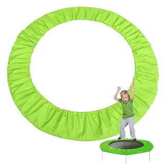 Trampolin Randabdeckung 82-152cm,Indoor Erwachsene Kinder Fitness Trampolin Umrandung,UV-beständig reißfest Federabdeckung Randschutz Sicherheitsmatte Trampolinzubehör (Grün,0.96m - 6 holes)