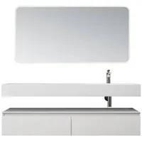 Doporro Waschtisch mit Unterschrank Badmöbel-Set Design Waschplatz 150x48x25cm Badzimmerschrank