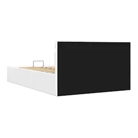 vidaXL Stauraumbett hydraulisch LED 140 x 200 cm weiß