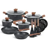 Edenberg EB-5617 15-teiliges Kochgeschirr-Set - Schwarz
