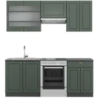 Vicco Küchenzeile Fame-Line 200 cm Grün-Gold