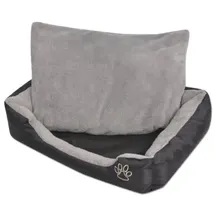 vidaXL Hundekorb mit gepolstertem Kissen M 48 x 48 cm schwarz