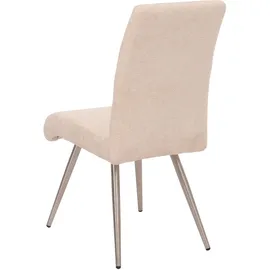 Mendler Esszimmerstuhl HWC-G55 Stoff Chenille creme 2er Set