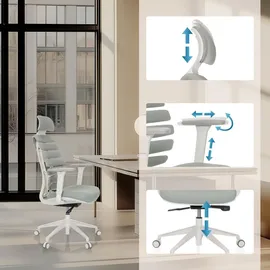 HJH Office Ergo Line W Stoff Grau