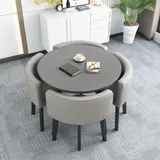 OCAZI esstisch,Rundes Esstisch-Set,Küchen-Esstisch-Set,Schlichter Kleiner runder Tisch,Runder Konferenztisch,rundes modernes Esstisch-Set,Tisch- und Stuhl-Set - #2-70 * 75cm/27.5 * 29.5in(WxH)