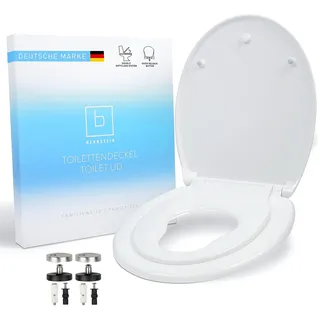 Benkstein Benkstein® Toilettensitz Kinder mit Absenkautomatik oval weiß – antibakterieller WC Sitz – Quick-Release - einfache Reinigung – einfache Montage – Duroplast – abnehmbar – integrierter Kindersitz