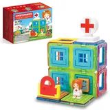 Magformers Town Hospital Magnetic Building Blocks With Nurse Character. STEM and Roleplay Toy.