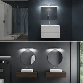 doporro LED Badlampe Spiegellampe 6000K Badezimmer Lampe LED Wandleuchte Chrom 9W Leuchtschein