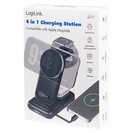 Logilink 4-in-1 Ladestation MagSafe kompatibel, - schwarz