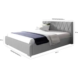 99rooms Lola Polsterbett mit Bettkasten 180x200 cm Strukturstoff INARI Dunkelgrau