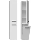 Topeshop NEL IV Badezimmerschrank 31 x 30 x 174 cm Weiß Kunststoff/MDF/Spanplatte