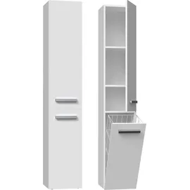 Topeshop NEL IV Badezimmerschrank 31 x 30 x 174 cm Weiß Kunststoff/MDF/Spanplatte