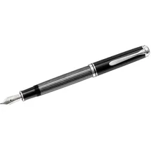 Pelikan Souverän M405 Stresemann Kolbenfüller schwarz/anthrazit/silber B (breit)
